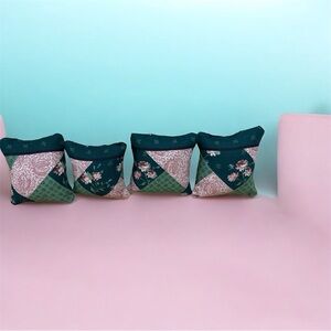 Elegant Patchwork Accent Pillows - Set of 4